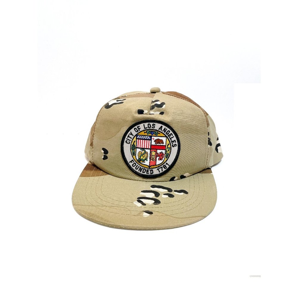 80's 90's Vintage Deadstock City of Los Angeles Crest Camo Snapback